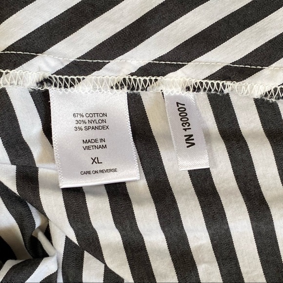 NY&Co Striped Cold Shoulder Shirt Dress - Picture 6 of 8